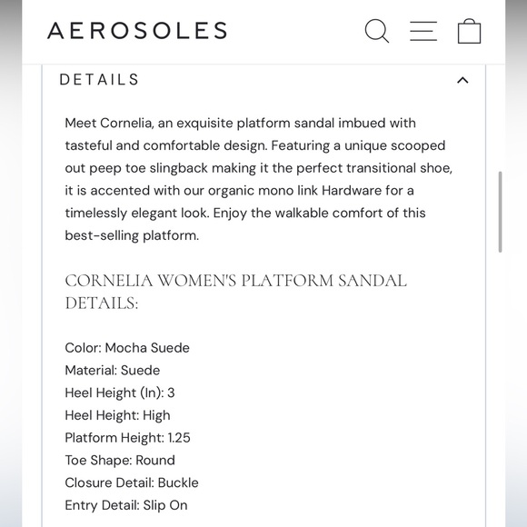 Aerosoles Style Cornelia - Comfortable Women's Platform Sandal In Brown Suede - Picture 6 of 8